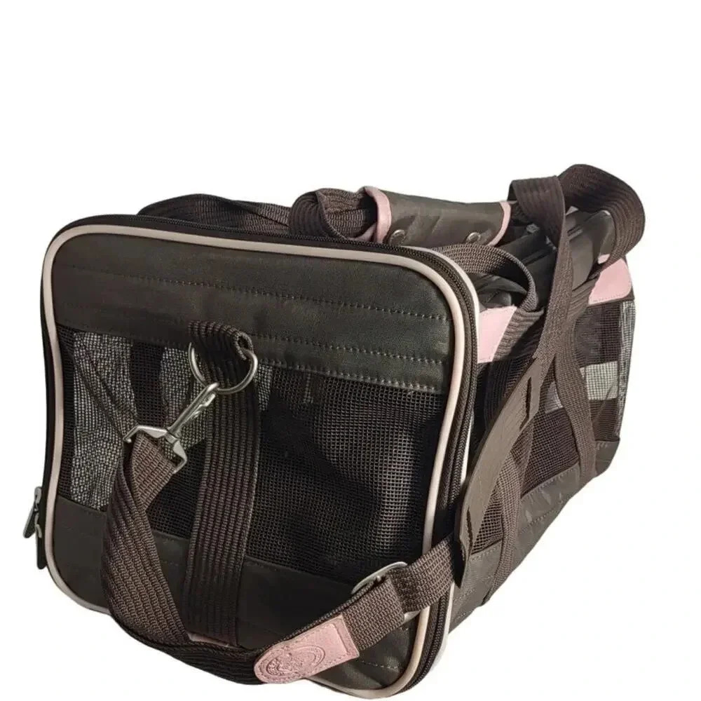 Sherpa Original Travel Deluxe Airline Approved Pet Carrier Pink Brown